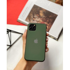 Чехол Glass Pastel color Logo для iPhone 11 Pro (Forest Green)