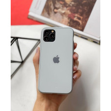 Чехол Glass Pastel color Logo для iPhone 11 (Mist Blue)