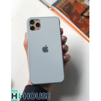 Чехол Glass Pastel color Logo для iPhone 11 Pro Max (Mist Blue)