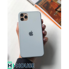 Чехол Glass Pastel color Logo для iPhone 11 Pro Max (Mist Blue)