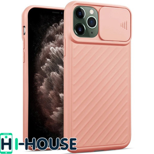 Чехол для iPhone 11 Pro Max CamShield (со шторкой для защиты камеры) TPU (Pink Sand)