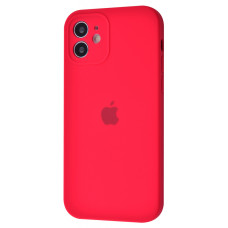 Чохол Silicone Case Full + Camera для iPhone 12 Rose Red