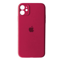 Чехол Silicone Case Full + Camera для iPhone 12 mini Rose Red