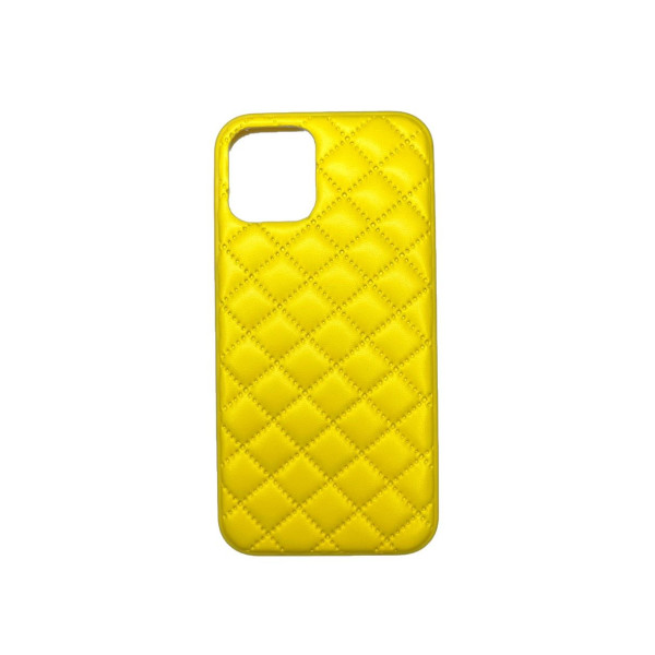 Чохол Leather case QUILTED для iPhone 12 Pro Max Yellow