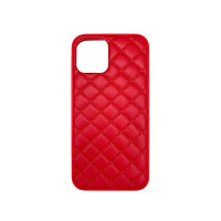 Чехол Leather case QUILTED для iPhone 12 Red