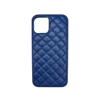 Чехол Leather case QUILTED для iPhone 12 Midnight Blue