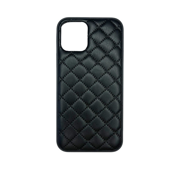 Чехол Leather case QUILTED для iPhone 12 Black