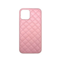 Чохол Leather case QUILTED для iPhone 12 Pink