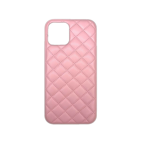 Чехол Leather case QUILTED для iPhone 12 Pink