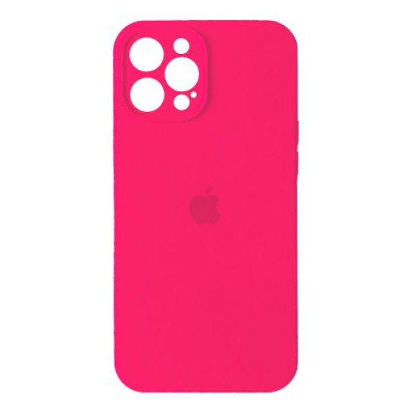 Чехол Silicone Case Full + Camera для iPhone 12 Pro Max Electric Pink