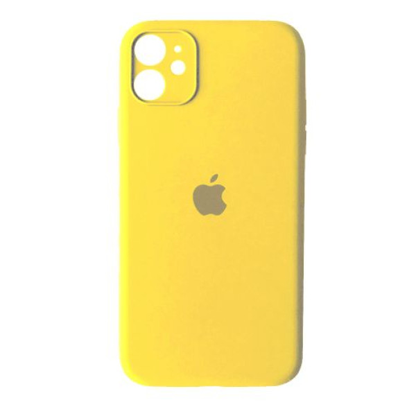 Чехол Silicone Case Full + Camera для iPhone 12 mini Yellow
