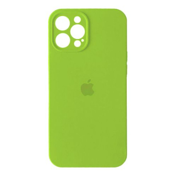 Чехол Silicone Case Full + Camera для iPhone 12 Pro Lime Green