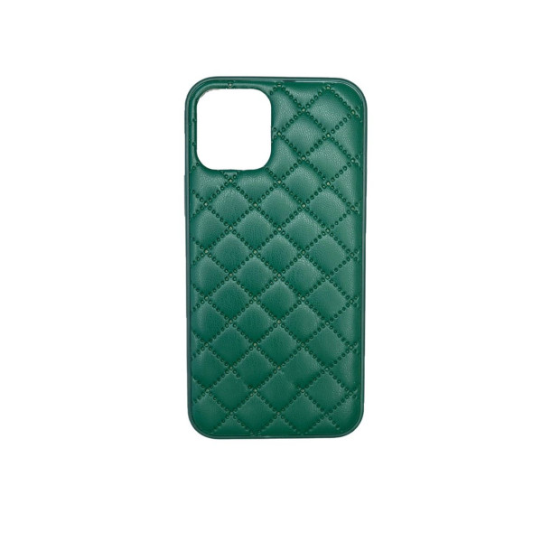 Чехол Leather case QUILTED для iPhone 12 Pro Forest Green