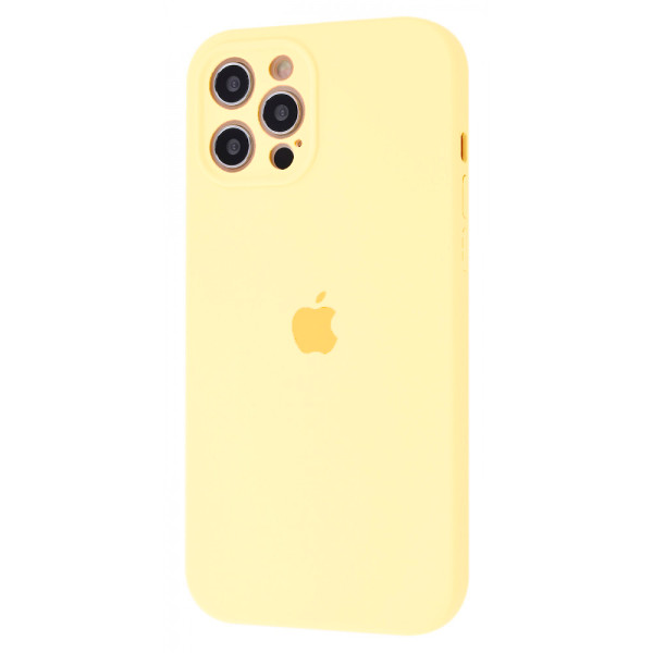 Чехол Silicone Case Full + Camera для iPhone 12 Pro Max Mellow Yellow