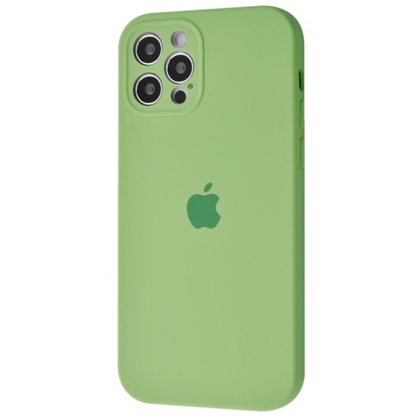Чехол Silicone Case Full + Camera для iPhone 12 Pro Max Mint Gum