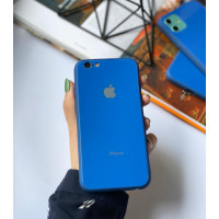 Чехол Glass Pastel color Logo для iPhone 6 / 6s (Blue)
