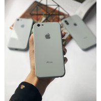 Чехол Glass Pastel color Logo для iPhone 6 / 6s (Mist Blue)