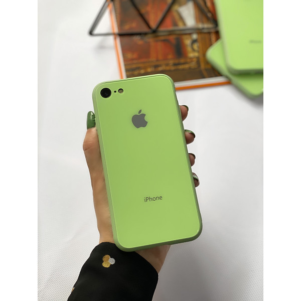 Чехол Glass Pastel color Logo для iPhone 6 / 6s (Mint)