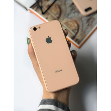 Чехол Glass Pastel color Logo для iPhone 6 / 6s (Pink Sand)