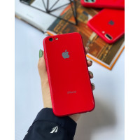 Чехол Glass Pastel color Logo для iPhone 6 / 6s (Red)