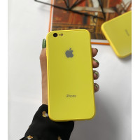 Чохол Glass Pastel color Logo для iPhone 6 / 6s (Yellow)