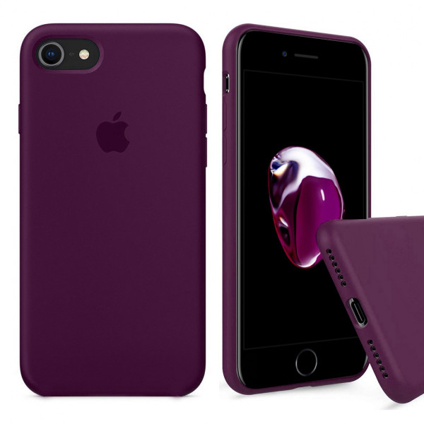 Чехол Silicone Case Full на iPhone 7 / 8 / SE (2020) (Marsala)