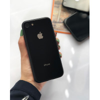 Чехол Glass Pastel color Logo на iPhone 7 / 8 / SE (2020) (Black)