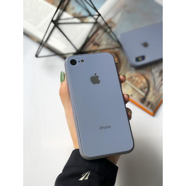 Чехол Glass Pastel color Logo на iPhone 7 / 8 / SE (2020) (Lavender Gray)