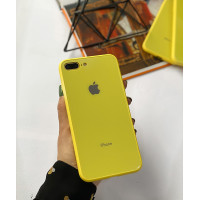 Чехол Glass Pastel color Logo для iPhone 7 Plus / 8 Plus (Yellow)