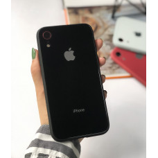 Чохол Glass Pastel color Logo для iPhone XR (Black)