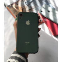 Чохол Glass Pastel color Logo для iPhone XR (Forest Green)