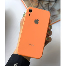 Чохол Glass Pastel color Logo для iPhone XR (Peach)