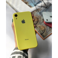 Чохол Glass Pastel color Logo для iPhone XR (Yellow)