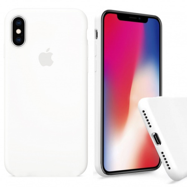 Чехол Silicone Case Full для iPhone XS / X (White)