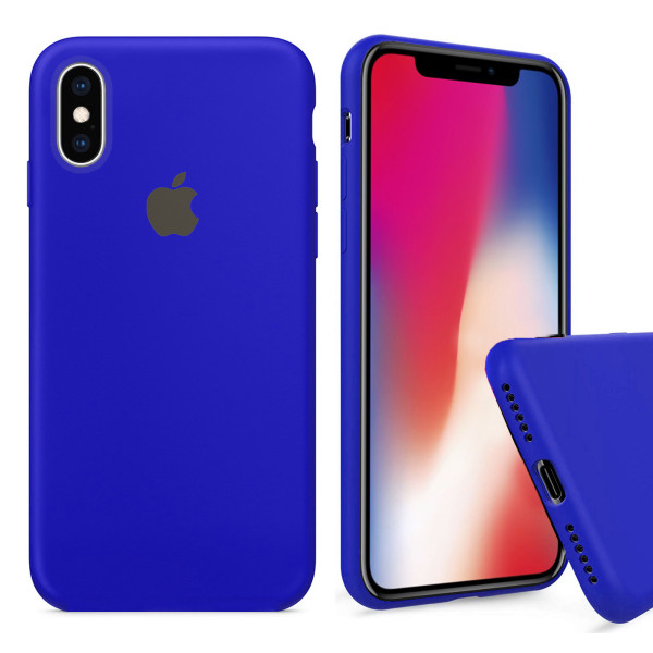 Чехол Silicone Case Full для iPhone XS / X (Ultramarine)