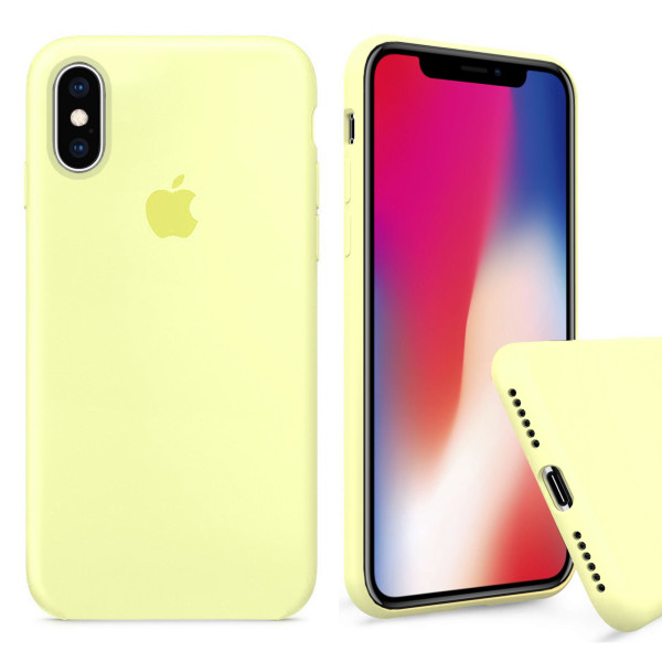 Чехол Silicone Case Full для iPhone XS / X (Mellow Yellow)