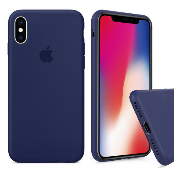 Чехол Silicone Case Full для iPhone XS Max (Midnight Blue)