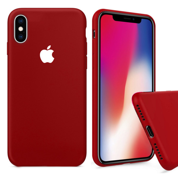 Чехол Silicone Case Full для iPhone XS / X (Camellia White)