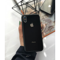 Чехол Glass Pastel color Logo для iPhone XS Max (Black)