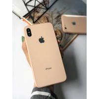 Чохол Glass Pastel color Logo для iPhone XS Max (Pink Sand)
