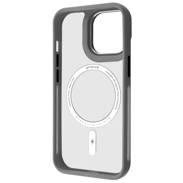 Чохол для iPhone 15 Pro Proove Clear Essence Case with Magnetic Ring (Gray)