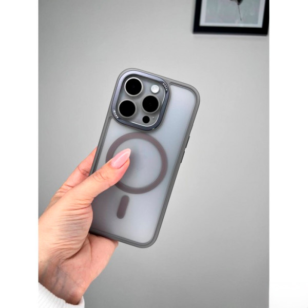 Чехол для iPhone 15 Pro ROCK Metal-Lens Shield with Magnetic (Titanium Gray)