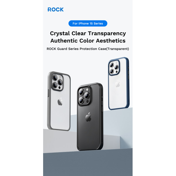 Чохол для iPhone 15 Pro Max Rock Guard Series Clear (Blue)