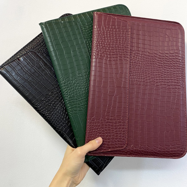 Чехол папка-конверт на MacBook Air/Pro 13.3" Leather Crocodile PU (Black)