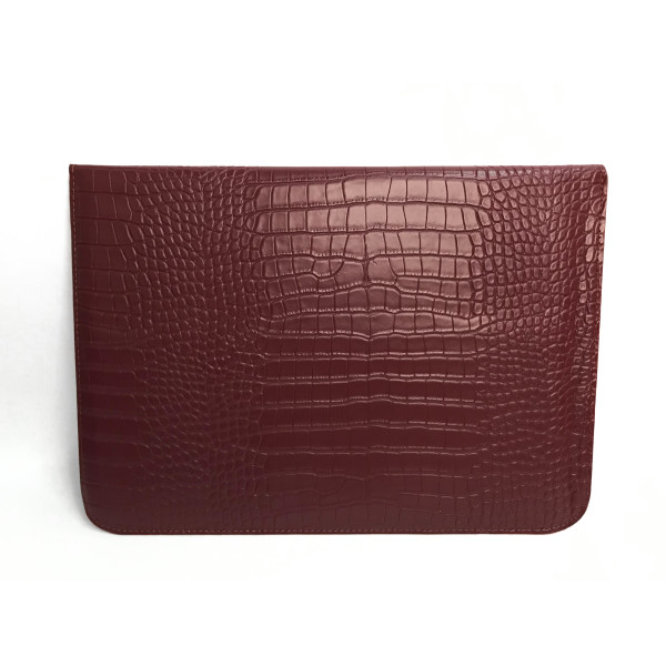 Чехол папка-конверт на MacBook Air/Pro 13.3" Leather Crocodile PU (Marsala)