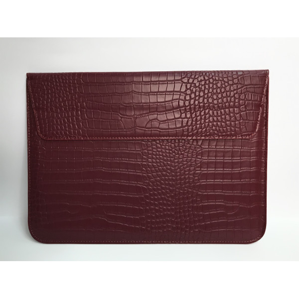 Чехол папка-конверт на MacBook Air/Pro 13.3" Leather Crocodile PU (Marsala)