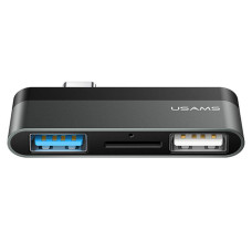 Перехідник HUB Usams SJ463 (Type-C до USB, Micro SD) Gray