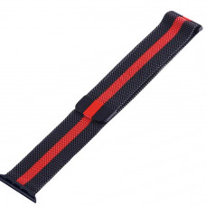 Ремінець Milanese Loop 42mm / 44mm для Apple Watch (Black Red)