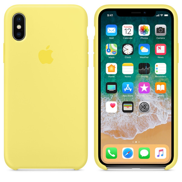 Чехол Silicone Case для iPhone X / XS (Lemonade) OEM