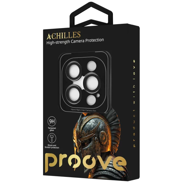 Защита камеры Proove Achilles Black Titanium для iPhone 16 Pro/16 Pro Max
